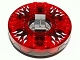 Part No: bb0549c16pb01  Name: Turntable 6 x 6 x 1 1/3 Round Base Serrated with Trans-Red Top with Black and White Pattern (Ninjago Spinner)