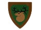 Part No: 3846p48  Name: Minifigure, Shield Triangular  with Forestmen Elk / Deer Head on Green Background Pattern