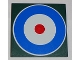 Part No: 10202pb002  Name: Tile 6 x 6 with Bottom Tubes with Blue Circle and Red Dot (British Roundel) Pattern (Sticker) - Set 10226