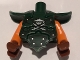 Part No: 11692pb02c01  Name: Torso, Modified Short with Armor Breastplate with Shoulder Ridges, Rivets and Ninja Skull with Crossed Swords Pattern / Orange Arms / Reddish Brown Hands