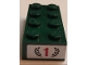 Part No: 3001pb153  Name: Brick 2 x 4 with Red Number 1 and Dark Green Laurel Wreath Pattern on End (Sticker) - Set 75881