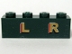 Part No: 3010pb099  Name: Brick 1 x 4 with Gold 'L R' Pattern (Sticker) - Set 10194