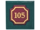 Part No: 3068pb2826  Name: Tile 2 x 2 with Reddish Brown and Gold Sign and Number 105 Pattern (Sticker) - Set 43302