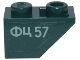 Part No: 3665pb005L  Name: Slope, Inverted 45 2 x 1 with Sand Green Cyrillic Characters 'ФЦ 57' (FTS 57) Pattern Model Left Side (Sticker) - Set 7625