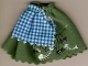 Part No: 51158  Name: Belville, Clothes Skirt Long, Spiders, Web and Fishbones Pattern with Blue and White Check Apron