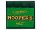 Part No: 6179pb192  Name: Tile, Modified 4 x 4 with Studs on Edge with Yellow '"IF YOU NEED IT... HOOPER'S HAS IT!"' on Green Background Pattern (Sticker) - Set 21324