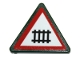 Part No: 892pb032  Name: Road Sign 2 x 2 Triangle with Clip with Level Crossing Pattern (Sticker) - Set 10259