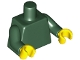 Part No: 973c051  Name: Torso Plain / Dark Green Arms / Yellow Hands