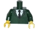 Part No: 973pb1679c01  Name: Torso Simpsons Jacket, White Shirt and Black Tie Pattern / Dark Green Arms / Yellow Hands