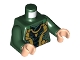 Torso Armor with Plates with Gold Detailing Print, Dark Green Arms, Light Nougat Hands