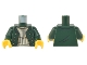 Part No: 973pb4947c01  Name: Torso Open Jacket with 8 Gold Buttons over Tan Sweater Pattern / Dark Green Arms / Yellow Hands