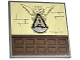Part No: 10202pb052  Name: Tile 6 x 6 with Bottom Tubes with Tan Brick Wall, Dark Tan Gargoyle with Silver Fire Pit and Reddish Brown Paneling Pattern (Sticker) - Set 76415