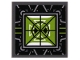 Part No: 11203pb138  Name: Tile, Modified 2 x 2 Inverted with Lime and White Head-up Display (HUD), Silver Lines and Dots on Black Background Pattern (Sticker) - Set 80022