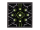 Part No: 11203pb139  Name: Tile, Modified 2 x 2 Inverted with Lime and White Eyes, Silver Lines and Dots on Black Background Pattern (Sticker) - Set 80022