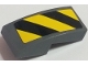 Part No: 11477pb041R  Name: Slope, Curved 2 x 1 x 2/3 with Black and Yellow Danger Stripes Pattern Right (Sticker) - Sets 60121 / 60122