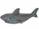 Part No: 14518c04pb02  Name: Shark with Rounded Nose and Debossed Gills with Metal Plate and Band on Left, Black Eye with White Pupil on Right Pattern