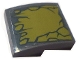 Part No: 15068pb619L  Name: Slope, Curved 2 x 2 x 2/3 with Olive Green Cracked Rocks Pattern Model Left Side (Sticker) - Set 70658