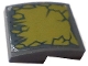 Part No: 15068pb619R  Name: Slope, Curved 2 x 2 x 2/3 with Olive Green Cracked Rocks Pattern Model Right Side (Sticker) - Set 70658