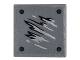 Part No: 15210pb018  Name: Road Sign 2 x 2 Square with Open O Clip with Black and Silver Scratches and Screw Heads Pattern 2 (Sticker) - Set 76050