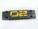 Part No: 15458pb042R  Name: Technic, Panel Plate 3 x 11 x 1 with Yellow '02' and 3 Gray Dashes Pattern Right (Sticker) - Set 42081