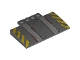Part No: 15625pb022  Name: Slope, Curved 5 x 8 x 2/3 with 4 Studs with Ramp and Yellow Danger Stripes Pattern