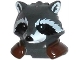 Part No: 17013pb01  Name: Minifigure, Head, Modified Raccoon with Reddish Brown Shoulder Pads Pattern (Rocket)