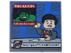 Lego part: Tile 4 x 4 with TV Newscast with News Anchor, Hulk 'THIS JUST IN:' and 'Weather Update: WHO IS THE WINTER SOLDIER?' Pattern (Sticker) - Set 76269