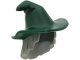Lot ID: 396597679  Part No: 20606pb05  Name: Minifigure, Hair Combo, Hair with Hat, Mid-Length Scraggly with Molded Dark Green Floppy Witch Hat Pattern (BAM)