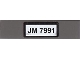 Part No: 2431pb0154  Name: Tile 1 x 4 with Black 'JM 7991' on White Background Pattern (Sticker) - Set 7991