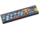 Part No: 2431pb0375R  Name: Tile 1 x 4 with Checkered Flag and Flame Pattern Model Right Side (Sticker) - Set 8134