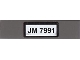 Part No: 2431pb154  Name: Tile 1 x 4 with Black 'JM 7991' on White Background Pattern (Sticker) - Set 7991