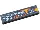 Part No: 2431pb375R  Name: Tile 1 x 4 with Checkered Flag and Flame Pattern Model Right Side (Sticker) - Set 8134