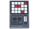 Part No: 26603pb550  Name: Tile 2 x 3 with Control Panel, Red and White Lights and Buttons Grid, Silver Level Gauges, Large Black Rectangle Pattern (Sticker) - Set 75419