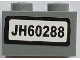 Part No: 3004pb298  Name: Brick 1 x 2 with 'JH60288' Pattern (Sticker) - Set 60288
