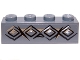 Part No: 3010pb165  Name: Brick 1 x 4 with Diamond Bricks and Cracks Pattern (Sticker) - Set 9473