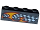 Part No: 3010pb185L  Name: Brick 1 x 4 with Checkered Flag and Flame Pattern Model Left Side (Sticker) - Set 8134