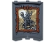 Lego part: Cylinder Quarter 4 x 4 x 6 with Brick Wall with Black Mortar, Portait of Sauron and the One Ring in Dark Orange Ornate Frame Pattern (Sticker) - Set 10333