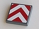 Part No: 3068pb0221  Name: Tile 2 x 2 with Red and White Chevron Stripes Pattern (Sticker) - Sets 7632 / 7633 / 60098