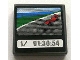 Part No: 3068pb0325  Name: Tile 2 x 2 with Race Car and '1/ 01:30:54' on Screen Pattern (Sticker) - Set 8672