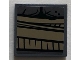 Part No: 3068pb1193  Name: Tile 2 x 2 with Dark Tan Belt over Pearl Dark Gray Armor Center Pattern (Sticker) - Set 76075