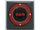 Part No: 3068pb1679  Name: Tile 2 x 2 with Red Batman Logo Inside Red Circle with 4 White Arrows Pattern (Sticker) - Set 70917