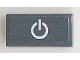 Lot ID: 375120550  Part No: 3069pb0410  Name: Tile 1 x 2 with White Power Button on Dark Bluish Gray Background Pattern (Sticker) - Set 60098