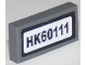 Part No: 3069pb0433  Name: Tile 1 x 2 with Black 'HK60111' Pattern (Sticker) - Set 60111