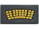 Part No: 3069pb0599  Name: Tile 1 x 2 with Yellow and Orange Curved Keyboard Pattern (Sticker) - Set 76034