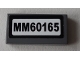 Part No: 3069pb0839  Name: Tile 1 x 2 with 'MM60165' Pattern (Sticker) - Set 60165
