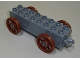 Part No: 31174c04  Name: Duplo Car Base 2 x 8 x 1 1/2 with Large Reddish Brown Spoked Wheels
