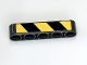 Part No: 32316pb064L  Name: Technic, Liftarm Thick 1 x 5 with Black and Yellow Danger Stripes Pattern Model Left Side (Sticker) - Set 42081