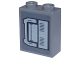 Part No: 3245cpb265L  Name: Brick 1 x 2 x 2 with Inside Stud Holder with Light Bluish Gray and Black Mechanical Panels and Air Vents Pattern Model Left Side (Sticker) - Set 75357