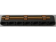 Part No: 32524pb037  Name: Technic, Liftarm Thick 1 x 7 with Orange Lines and Silver Machinery Pattern (Sticker) - Set 70317