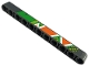 Part No: 32525pb045R  Name: Technic, Liftarm Thick 1 x 11 with Bright Green, Lime, Orange and White Diagonal Stripes, Triangles and Dots Pattern Model Right Side (Sticker) - Set 42129